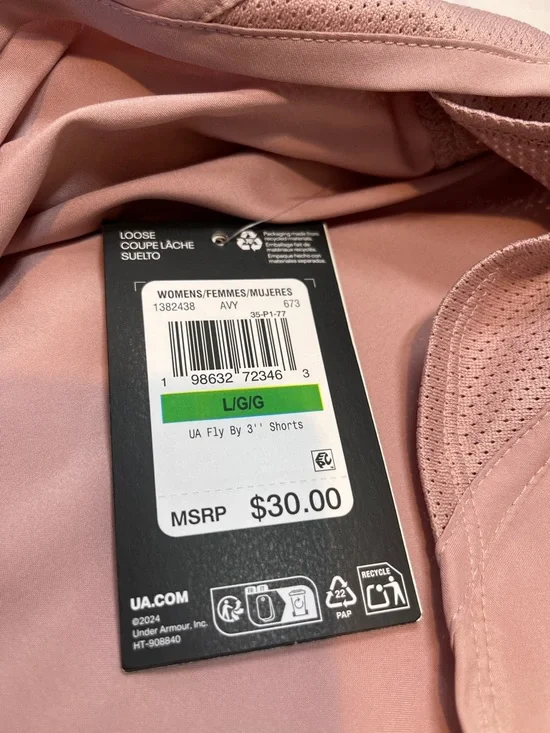 Under Armour Fly By 3 inch Rose Blush Running Shorts - Picture 3 of 11